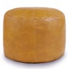Thgonwid Unstuffed Faux Leather Pouf Cover, Handmade Footstool Ottoman Storage