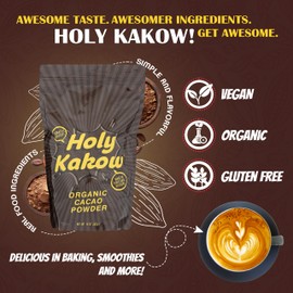 Holy Kakow Cacao Powder - Organic Cacao Powder, Cacao, Gluten Free, Soy Free, Vegan, Single Origin, Rich in Antioxidants, Organic Raw Cacao Powder - 14oz