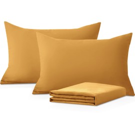 Moonlight Bedding Pillow Cases 2 Pack – Ochre Pillowcases Envelope Closure Super Soft Brushed Microfiber Standard House Wife Pillow Covers, (50 X 75 CM)