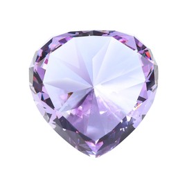 SWTHONY 60mm Crystal Diamond Paperweight Heart Shaped Glass Gems Big Fake Diamonds for Women Desk Nail Background for Pictures Wedding Centerpiece Purple