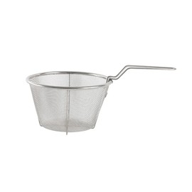 SHOWERORO Stainless Steel Frying Basket Hot Pot Basket Baking French Fries Baskets Long Handle Fry Basket Turkey Cooking Skimmers Food Presentation Strainer Spaghetti Colander Fry Pan Fried