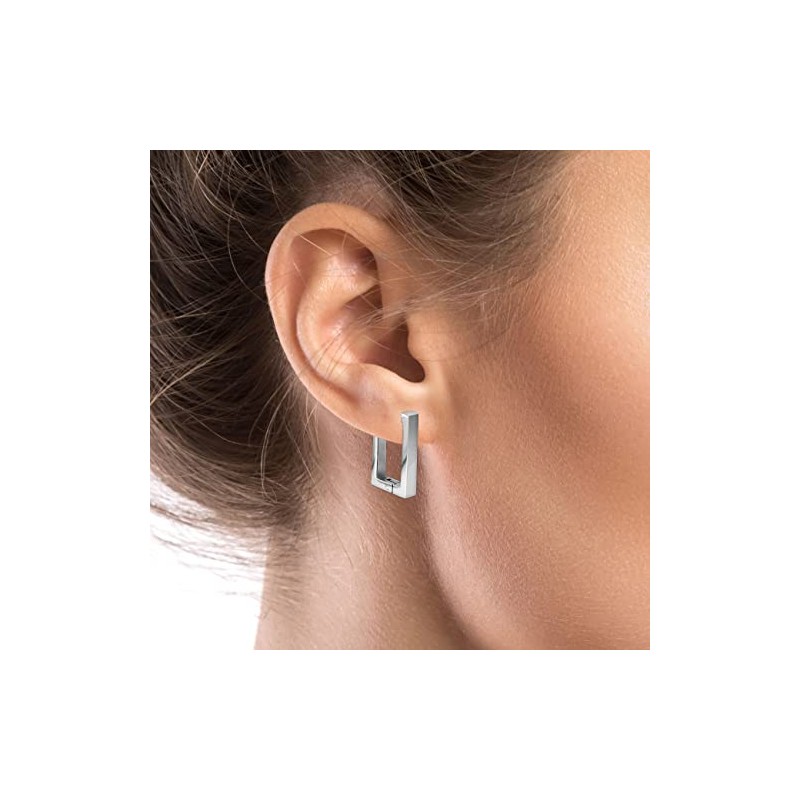 Soul-Cats 1 pair of rectangular hoop earrings made of stainless