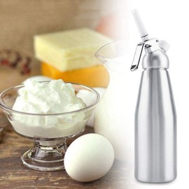 Dispensador de crema de 1000 ml, Sifon de Cocina para espumas,dispensador de crema batida de aluminio portátil botella espumador para postres, Pastele