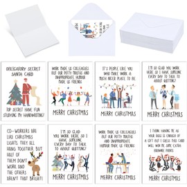 Gersoniel 48 Pcs Funny Christmas Appreciation Cards 4 x 6 Inch Employee Thank You Cards with Envelopes Staff Appreciation Holiday Gifts for Christmas Coworker Teacher Business Company