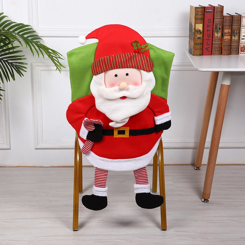 Christmas Decoration Chair Festival Cover Chair Cover Ornament Dinner Decor