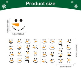 32 Pieces Snowman Face Wall Stickers,Cute Christmas Snowman Decals Window Cling Decor for Home Office Xmas Party Holiday Decoration