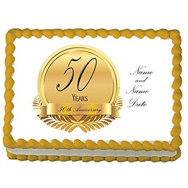 50TH ANNIVERSARY CUSTOM EDIBLE (Each) - Customized by Partypro