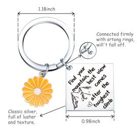 UIEOA Mountain Lover Gift Climbing Keychain For Climber Jewelry Mountain Hiking Keychain Adventure Outdoor Lover Keychain Birthday Keychain For Hiker Gifts Mountain Charm Gifts For Son