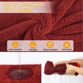 Bienbee Soft Dog Bathrobe，Super Absorbent & Quick-Drying Dog Robe with Hood, Cozy Drying Coat for After Bath, Red XL