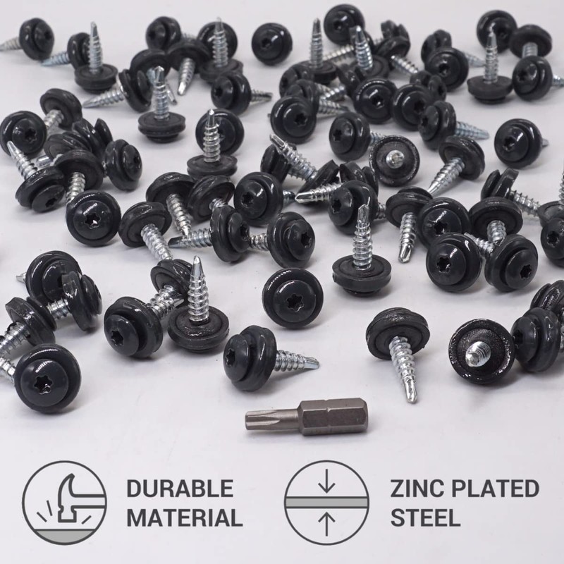 SKIR'CO Pack of 200 Metal Roofing Screws 4.8 x 20