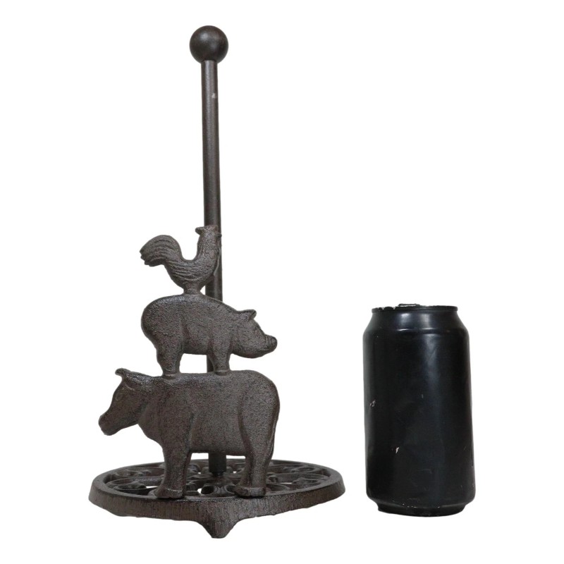 Ebros Gift Cast Iron Rustic Farm Barn Animals Rooster Pig