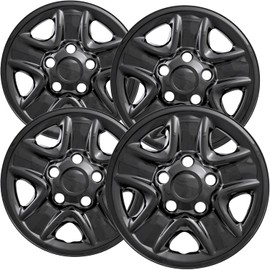 OxGord 18 inch Wheel Skins for 2007-2021 Toyota Tundra (Set of 4) Impostor Wheel Covers for 18 inch Gloss Black ABS Wheels- Auto Tire Replacement Exterior Cap Cover