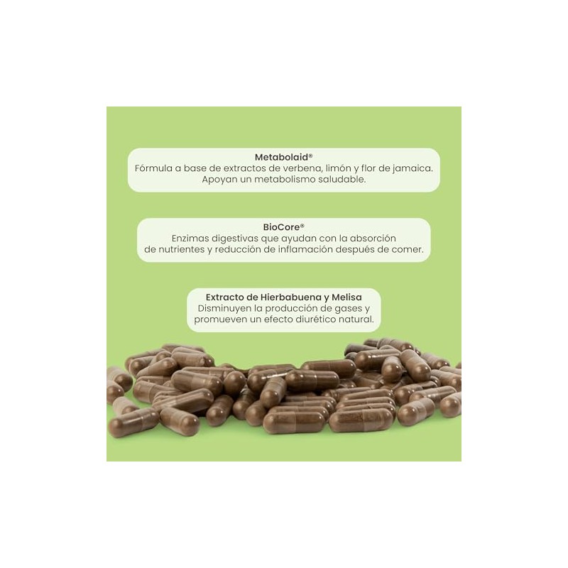 Matter Hello Flat Suplementos Alimenticios con Metabolaid, BioCore Optimum Complete,