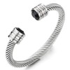 COOLSTEELANDBEYOND Men Women Steel Twisted Cable Cuff Bangle Bracelet with