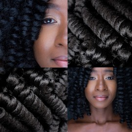 Curly Hair Questions Precurled Curly Crochet Hair. Can be styled as crochet curls, rope braids or kinky twists (80 Count, Black (1b))