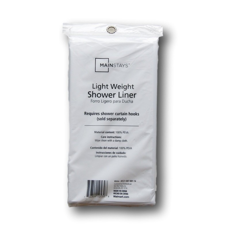 Mainstay Light Weight PEVA Shower Curtain Liner - 70 x