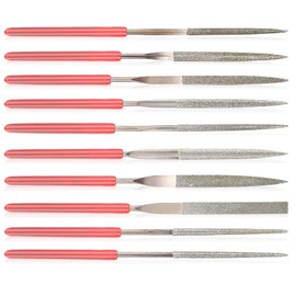 Mini Diamond Files Set, 10 Pieces Diamond File Set, Mini File Set, Diamond Needle Files, Diamond Coated Tool Files, Diamond Needle File Set for Metal, Wood, Stone, Plastic