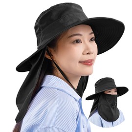 Wpunwen Women's UV Protection Hat, Sun Protection, UPF50+, Wide Brim, Conceals Face in All Directions and Coverage, Small Face Effect, Size Adjustable, Cool Touch, Full Shade, Comfortable, Breathable