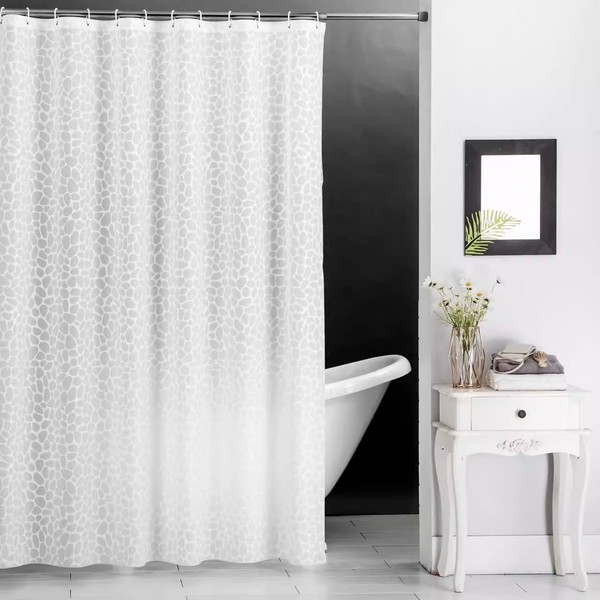 IGINOA Shower Curtain 180 x 200 cm Transparent White Anti-Mould