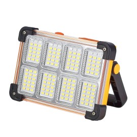 Portable Input Output Function Work Light Adjustable Solar-powered Floodlight for Night Stalls Fishing Camping EmergencyColor: Yellow, Lamp Power(W): 10, Battery Capacity: 3600mAh
