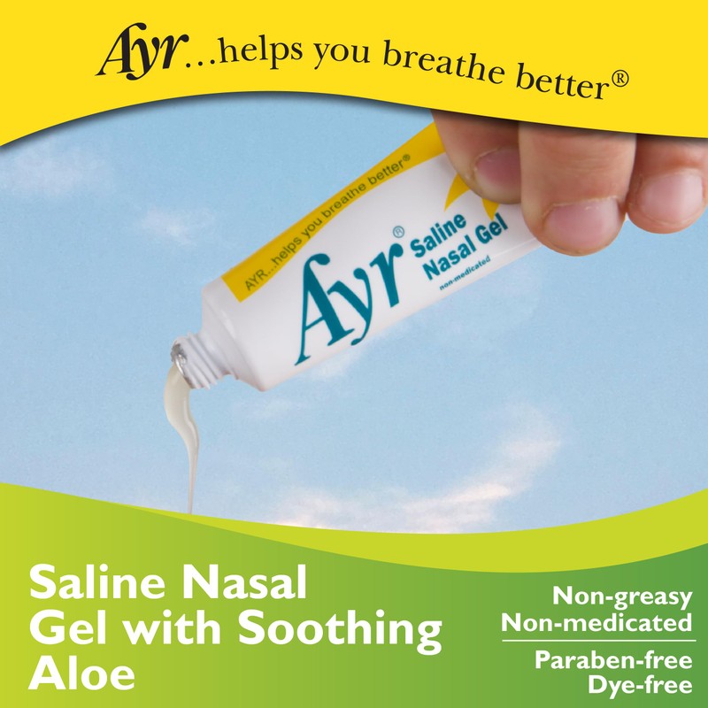Ayr Saline Nasal Gel, With Soothing Aloe, 0.5 Ounce Tube