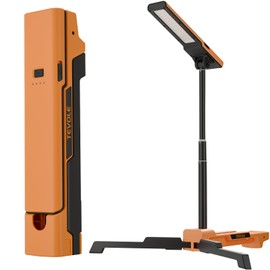 LED Work Light with Stand Foldable Tripod Lighting 1500LM Adjustable Stand for Construction, Outdoor, DIY Camping, Gift for Man Fathers Day, IP54 Waterproof, Rechargeable Battery with Type-C Charging