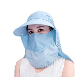 Protección solar UPF 50+ para exteriores, impermeable, transpirable, con solapa, plegable, para hombres y mujeres, Sombrero de sol 3-azul, M