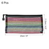 sourcing map Pack of 6 Mesh Zipper Pockets B6 Colourful