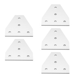 5PCS Flat Tie Plate Aluminum Alloy 5 Holes Compression Resistance Repair Mending Plate Bracket for Industrial L Shaped