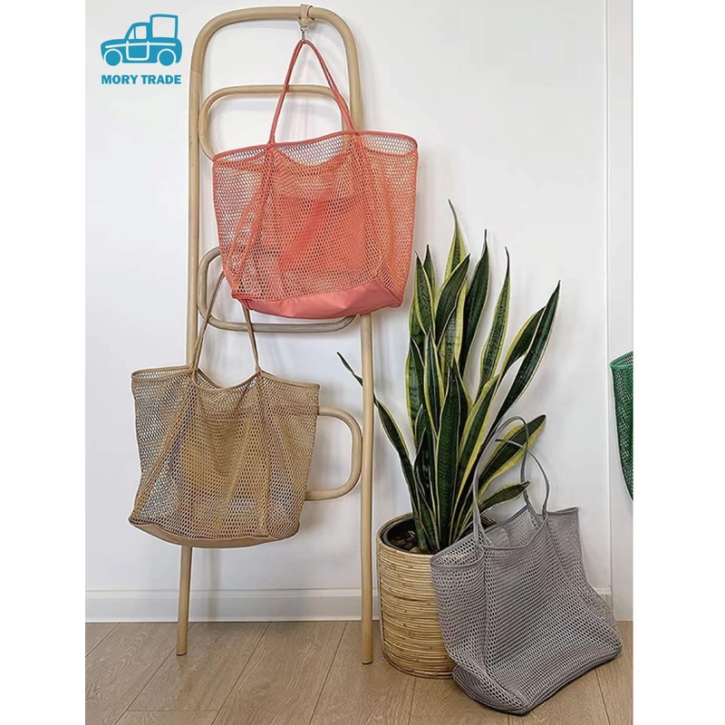 morytrade Mesh Bag Tote Beach Bag Pool Bag Lightweight Storage