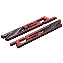 2Pcs Z51 Emblem Badge 3D Nameplate Letter Replacement For C5 C6 C7 Corvette (Red)