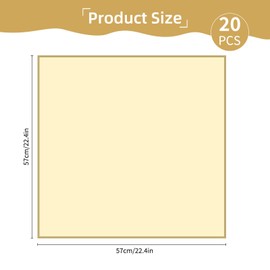 20 Sheets Bouquet Wrapping Paper Waterproof Flower Paper Flower Paper for Wedding Birthday Party Decoration Gift Wrapping Paper DIY Crafts 57 x 57 cm (Light Yellow and Gold Edge)
