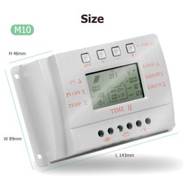 SolaMr 10A Solar Charge Controller 12V/24V Automatic Voltage Detection Solar Panel Intelligence Controller with LCD Display - M10