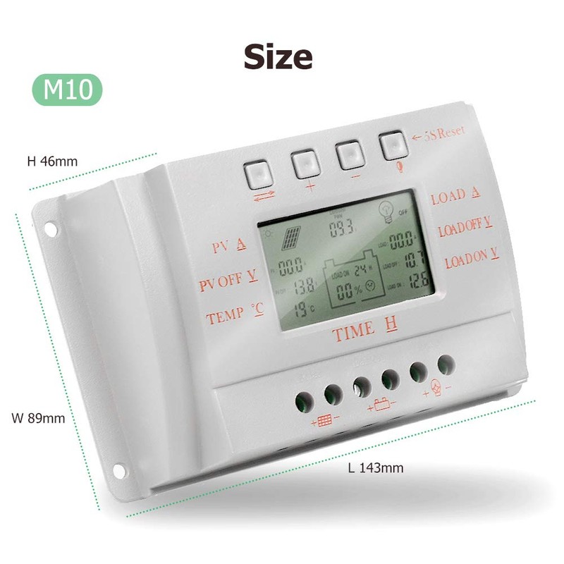SolaMr 10A Solar Charge Controller 12V/24V Automatic Voltage Detection Solar