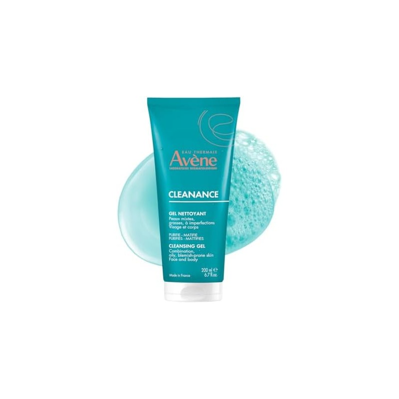 Avene Cleanance Gel Limpiador Facial Piel Grasa y Mixta, 200ml