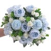 4 Pack Artificial Peony Silk Flower Hydrangea Fake Bouquet Elegant