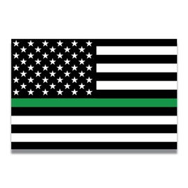 Magnet Me Up Thin Green Line American Flag Magnet Decal, 4x6 Inches, Black, Green and White, Heavy Duty for Car Truck SUV, in Support of Feds, Our US Border Patrol Agents and Rangers