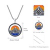 YueYuan Berg Necklace for Men 925 Sterling Silver Mountain Sun