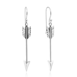 Valiant Hunter's Arrow .925 Sterling Silver Dangle Earrings