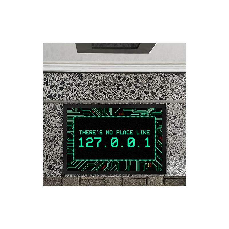 trendaffe Localhost Doormat with IP Address 127.0.0.1 in Turquoise -