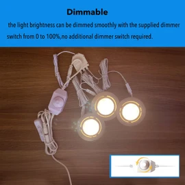 LED Puck Lights Wired Recessed Under Cabinet Lighting Dimmable,2.4In Cutout Halogen Bulb Retrofit,12V Under Counter Light Fixtures for Kitchen,Shelf Lamp,3000K Warm White Round Cabinet Lights,3pcs