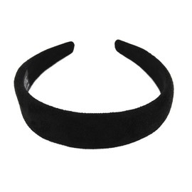 axy Hair Band with Flannel Hair Band Vintage Hairband Headband Classic and Fashionable Headband (Leather Look) HRK5 (Black)