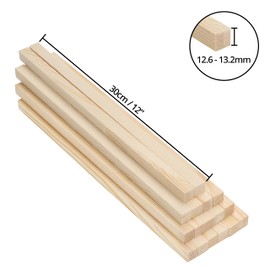 Belle Vous Square Wooden Sticks for Crafts Made of Natural Wood (Pack of 25) - Wooden Sticks 30cm x 12.6-13.2mm - Extra Long Untreated Strong Wood Stick - Wooden Rod for Arts, Crafts & Woodwork