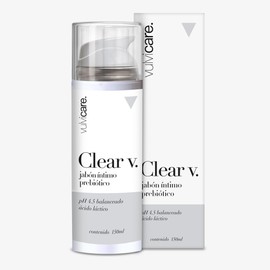 Vulvicare Clear V Prebiotic Intimate Soap pH 4,5 Balanced 150ml - With Lactic Acid for Balanced Microbiota - Vulvovaginal Hygiene & Care