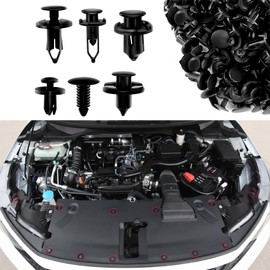 200PCS Car Retainer Clips Plastic Fasteners Kit, Car Retainer Clips, Push Bumper Fastener Rivet Clips with 6 Size Auto Body Retainer Clips Bumpers, Universal Plastic Panel Fender Clips for Most Cars