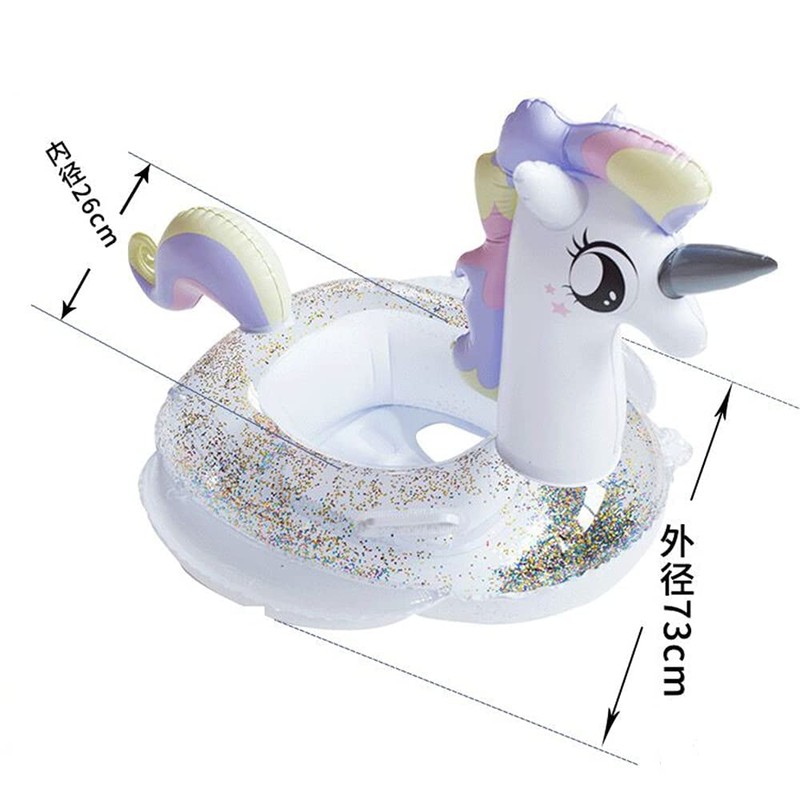 LINDAON 2-8 Years Old Kids Swim Ring Unicorn Swim Ring