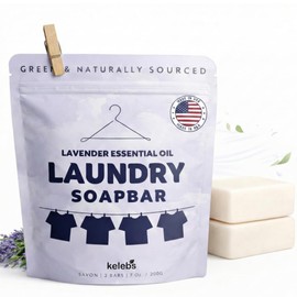KELEBS Jabón en barra con lavanda para piel sensible - Quitamanchas delicadas para ropa, ropa interior y cuello - 2 unidades