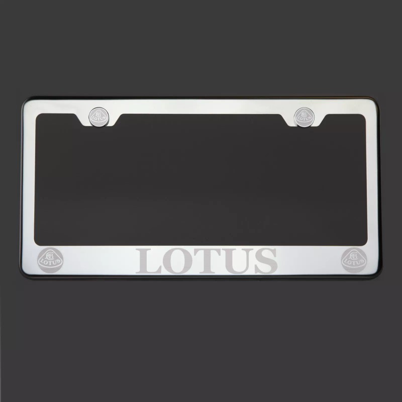 KA T304 Chrome Polished Lotus Laser Etched Engraved License Plate
