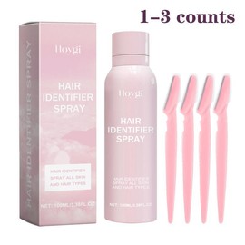 Hair Identifier Spray with Razor, Gentle Softening Hair Body Cleaning Hair Removal Spray, Facial Hair Removal Tool for Women:_1 count_100ml/count