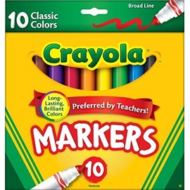 Crayola Broad Line Markers, Classic Colors 10 Each (Pack of 3)
